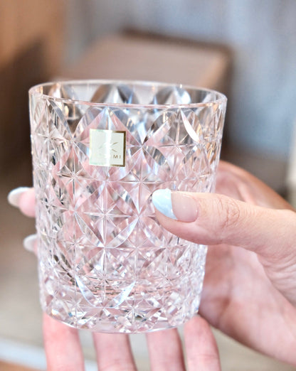 [KAGAMI CRYSTAL] | EDO KIRIKO | CIRCLE MESH BY SATOSHI NABETANI MASTER OF Traditional Crafts Whiskey Glass