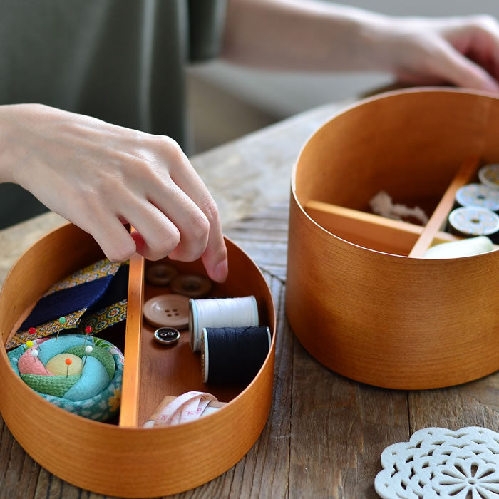 Japan Vintage Style Handmade wooden boxes Shaker S (2-tier with dividers) Box