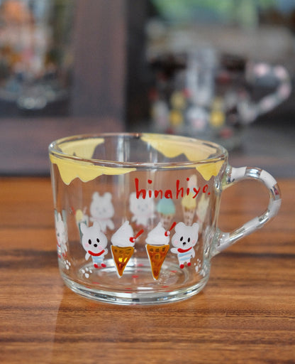 Hina Hiyo Club Hand-drawn Glass Mug #1