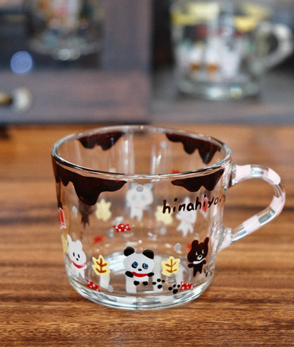 Hina Hiyo Club Hand-drawn Glass Mug #2