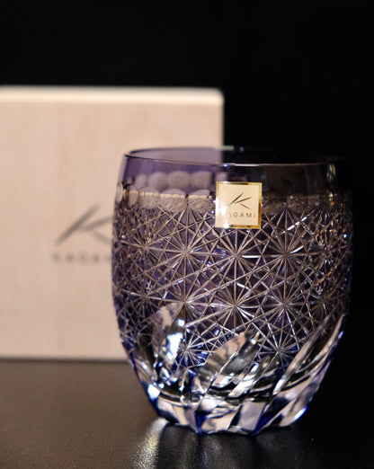 [KAGAMI CRYSTAL] Whiskey Glass FUUGA By HIDEAKI SHINOZAKI Master Of Traditional Crafts Edo Kiriko