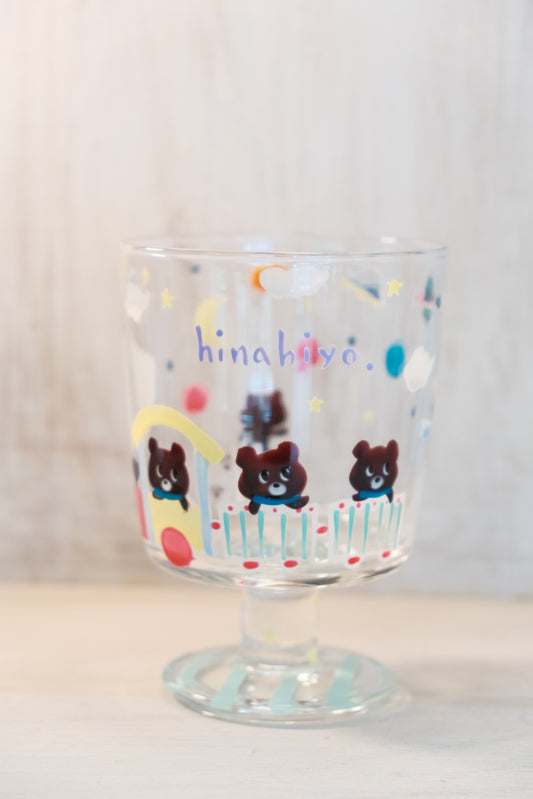 Hina Hiyo Club Hand-drawn Glass High Ground Cup #4