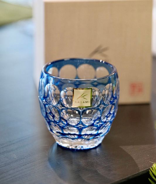 [SAKE CUP] SAKE CUP HYDRANGEA BY SATOSHI NABETANI MASTER OF TRADITIONAL CRAFTS | EDO KIRIKO | KAGAMI CRYSTAL