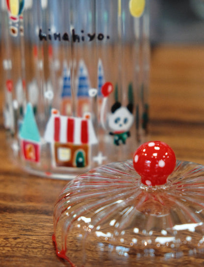 Hina Hiyo Club Glass Hand-drawn Container With Lid