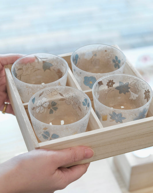 Aderia “Four Season” Cold Tea Cup /Sake Cup 4pcs Set(Gift Box)