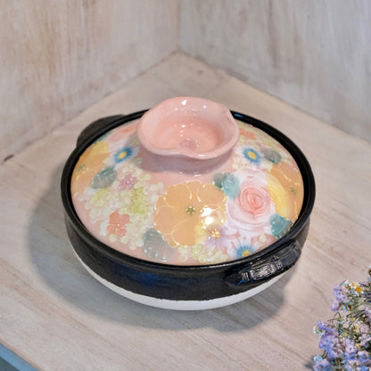 YUZURIHA FLOWER HANDMADE Flower Size 6 Donabe/0.9L Clay pot