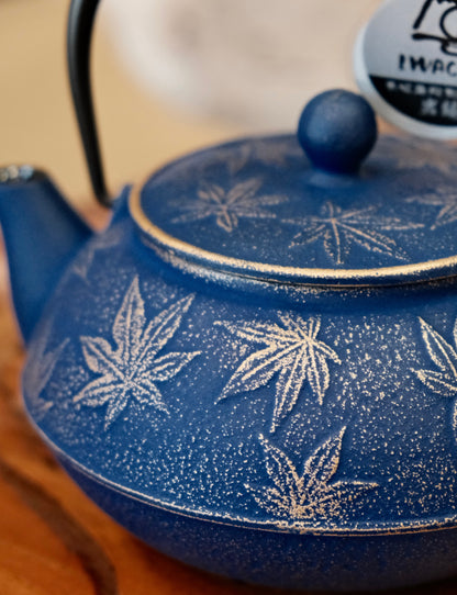 IWACHU Nambu Tekki Cast Iron 650ml Blue maple Teapot （Gift Box）