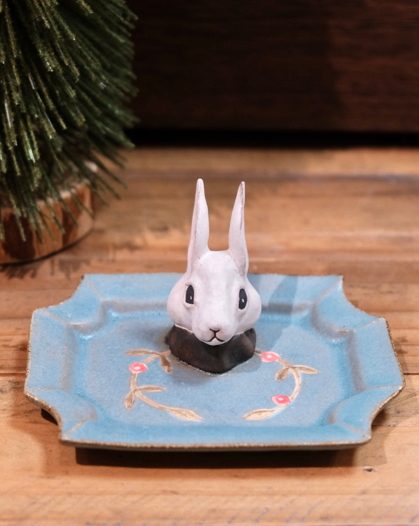 Artisans-森安幸代 Acne Pottery Studio Handmade Jewelry Tray (Rabbit）