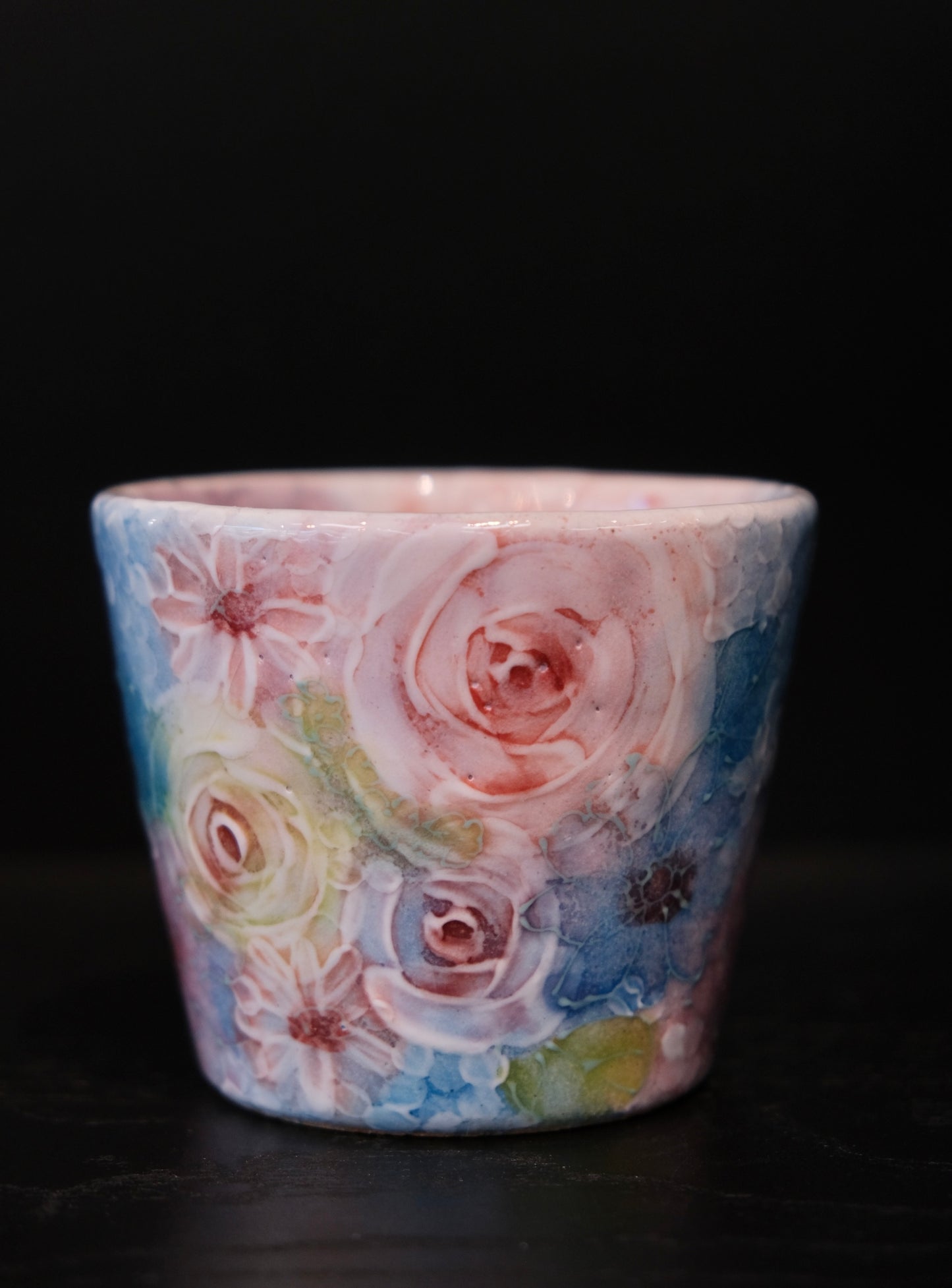 Artisans-YUZURIHA FLOWER HANDMADE CERAMIC FLOWER SOBA CUP