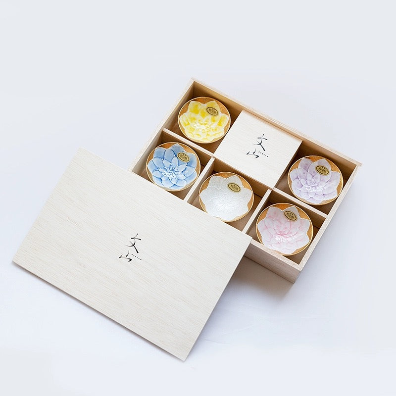 文山窯-Arita Yaki Peony Flower Tea Cups（Gift Box)