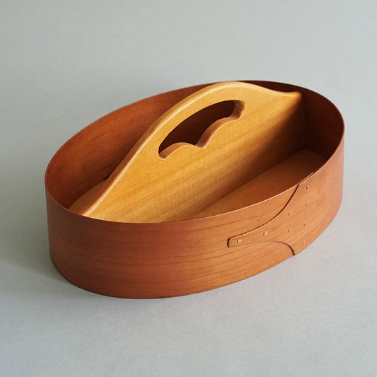 Japan Vintage Style Handmade wooden boxes Shaker Oval Handle Tray