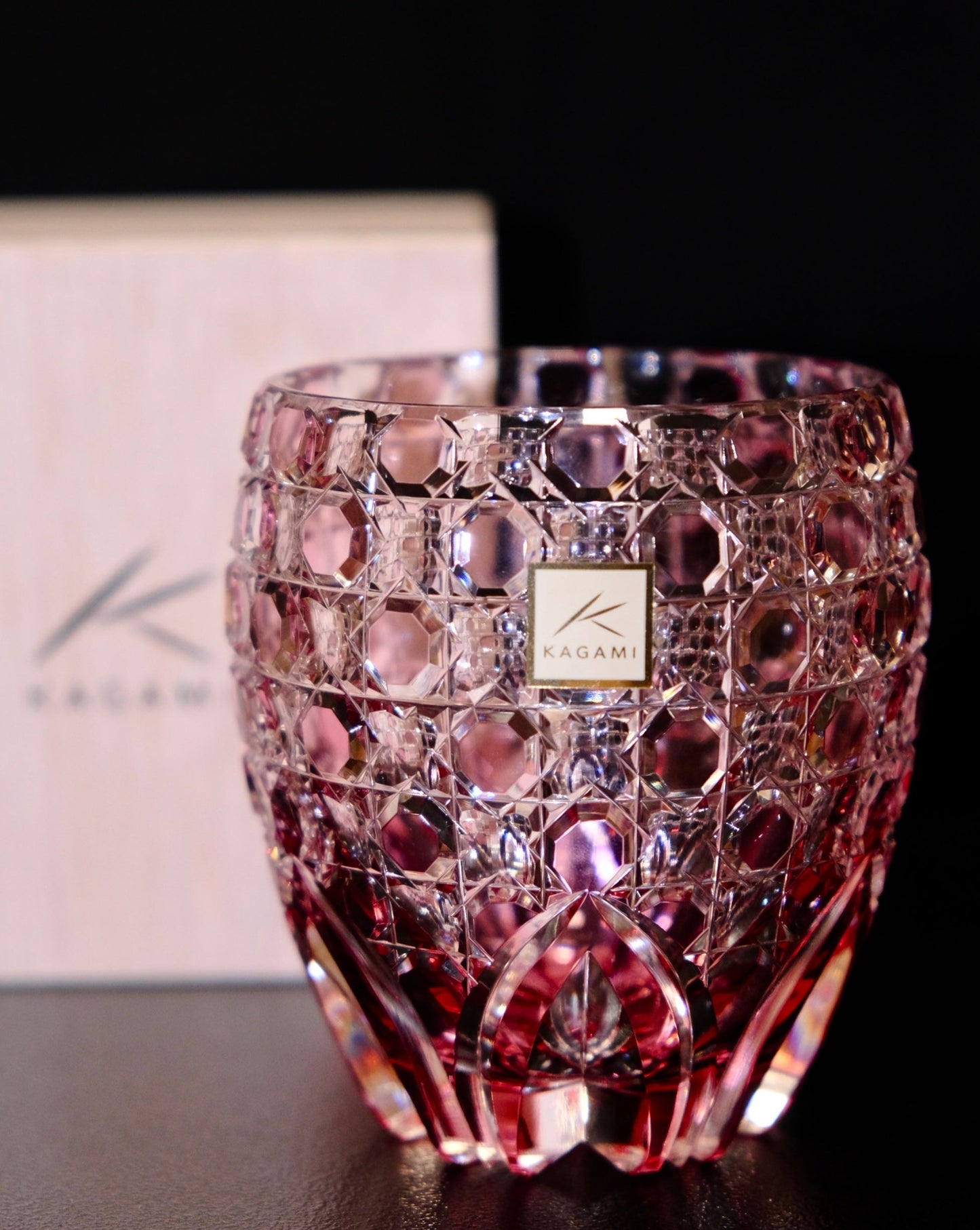 [KAGAMI CRYSTAL] Whiskey Glass SAIKA By JUNICHI NABETANI Master Of Traditional Crafts Edo Kiriko