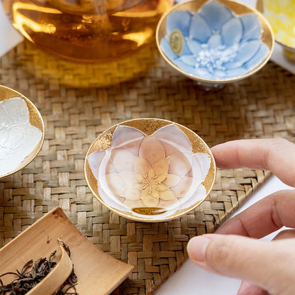 文山窯-Arita Yaki Peony Flower Tea Cups（Gift Box)