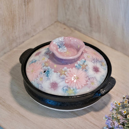 YUZURIHA FLOWER HANDMADE Flower Size 6 Donabe/0.9L Clay pot