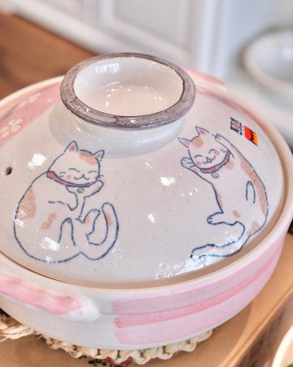 Cat Banko ware 2.3L/Size 8 Donabe/Clay Pot