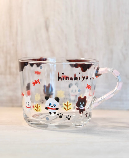 Hina Hiyo Club Hand-drawn Glass Mug #2