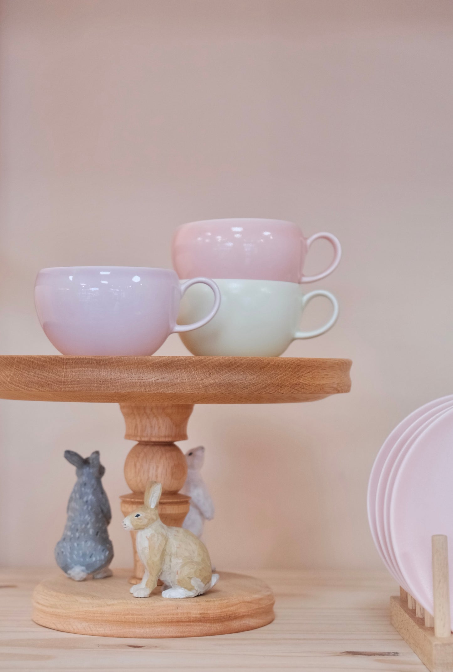 "YEZI" Studio Artisans Handcraft Egg Shape Cup and Saucer