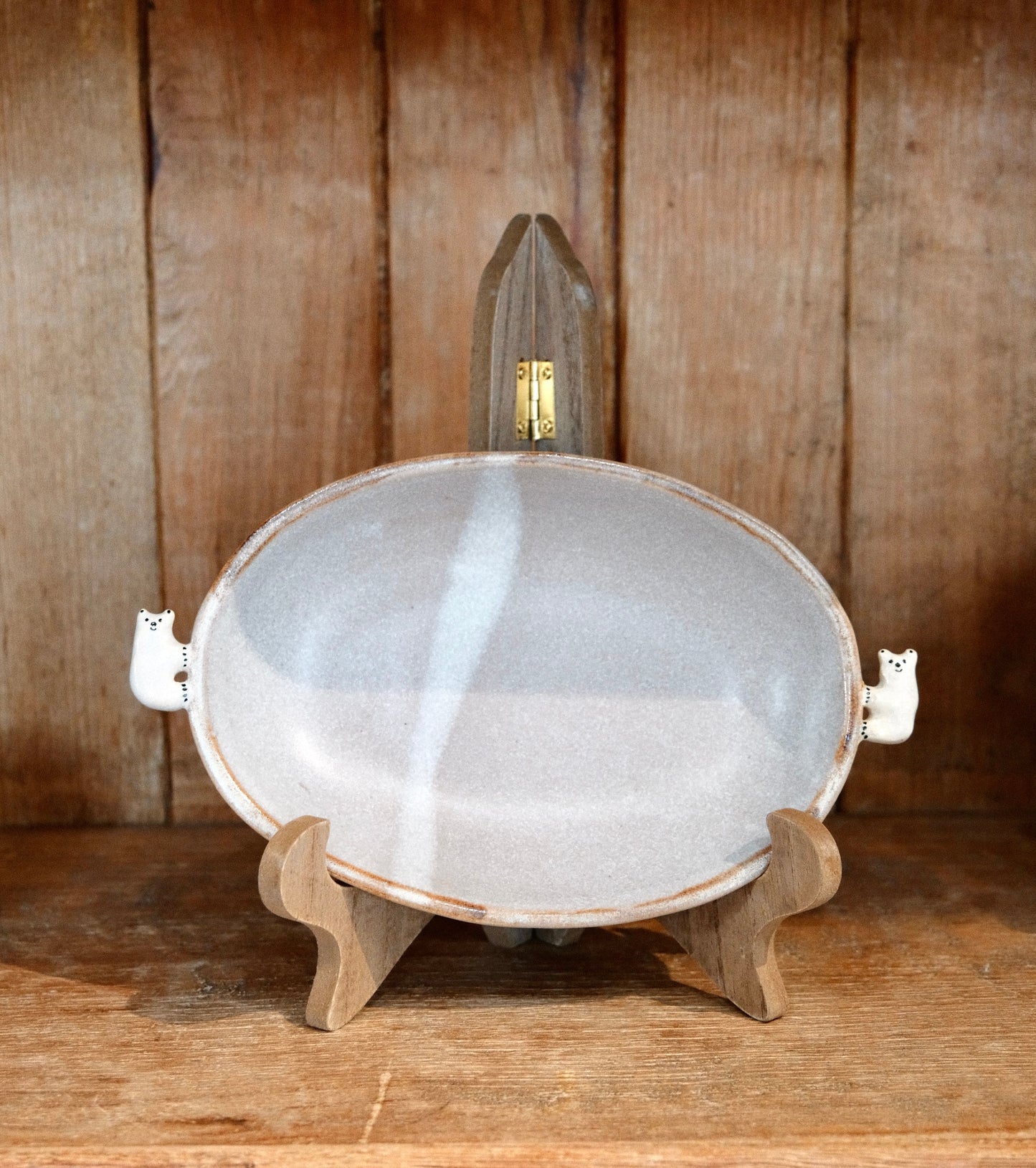 Artisans-Kazuko Kondo 近藤佳寿子 Handmade Oval Dish Plate (Polar bear)