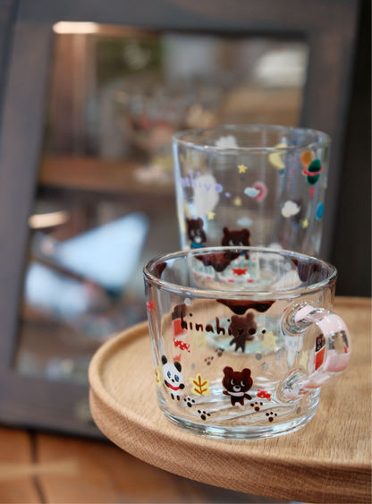 Hina Hiyo Club Hand-drawn Glass Mug #2