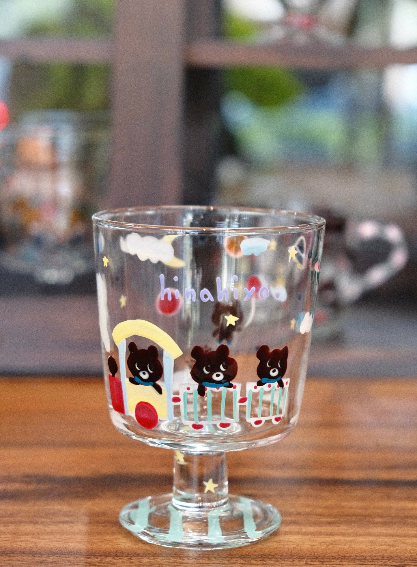 Hina Hiyo Club Hand-drawn Glass High Ground Cup #4