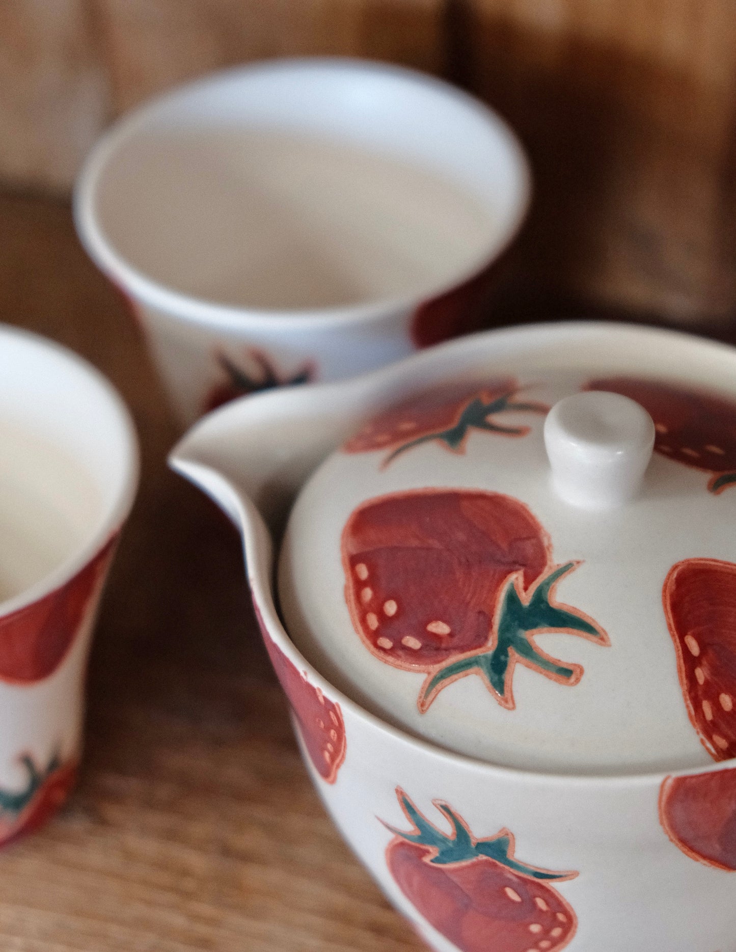 Hasami Yaki  handcraft Strawberry Tea set