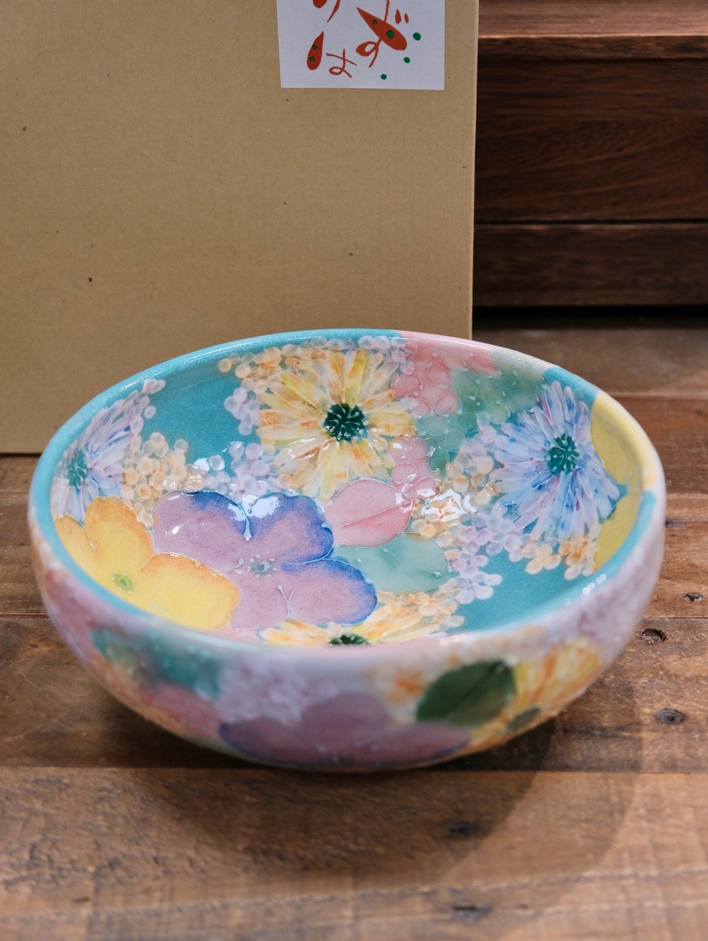 YUZURIHA Flower Handmade Ceramic Flowers Large Bowl #2 (Gift Box)