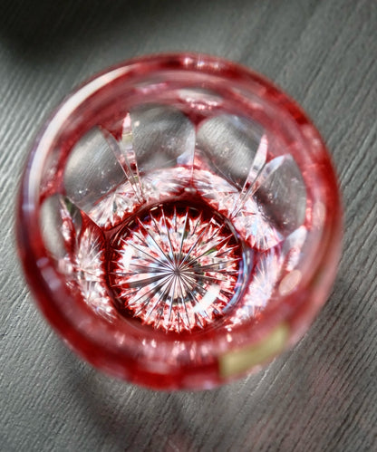 [SAKE CUP] SAKE CUP CHERRY BY SATOSHI NABETANI MASTER OF TRADITIONAL CRAFTS | EDO KIRIKO | KAGAMI CRYSTAL