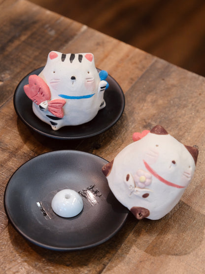 Cute Cat 2 way use Incense Holder