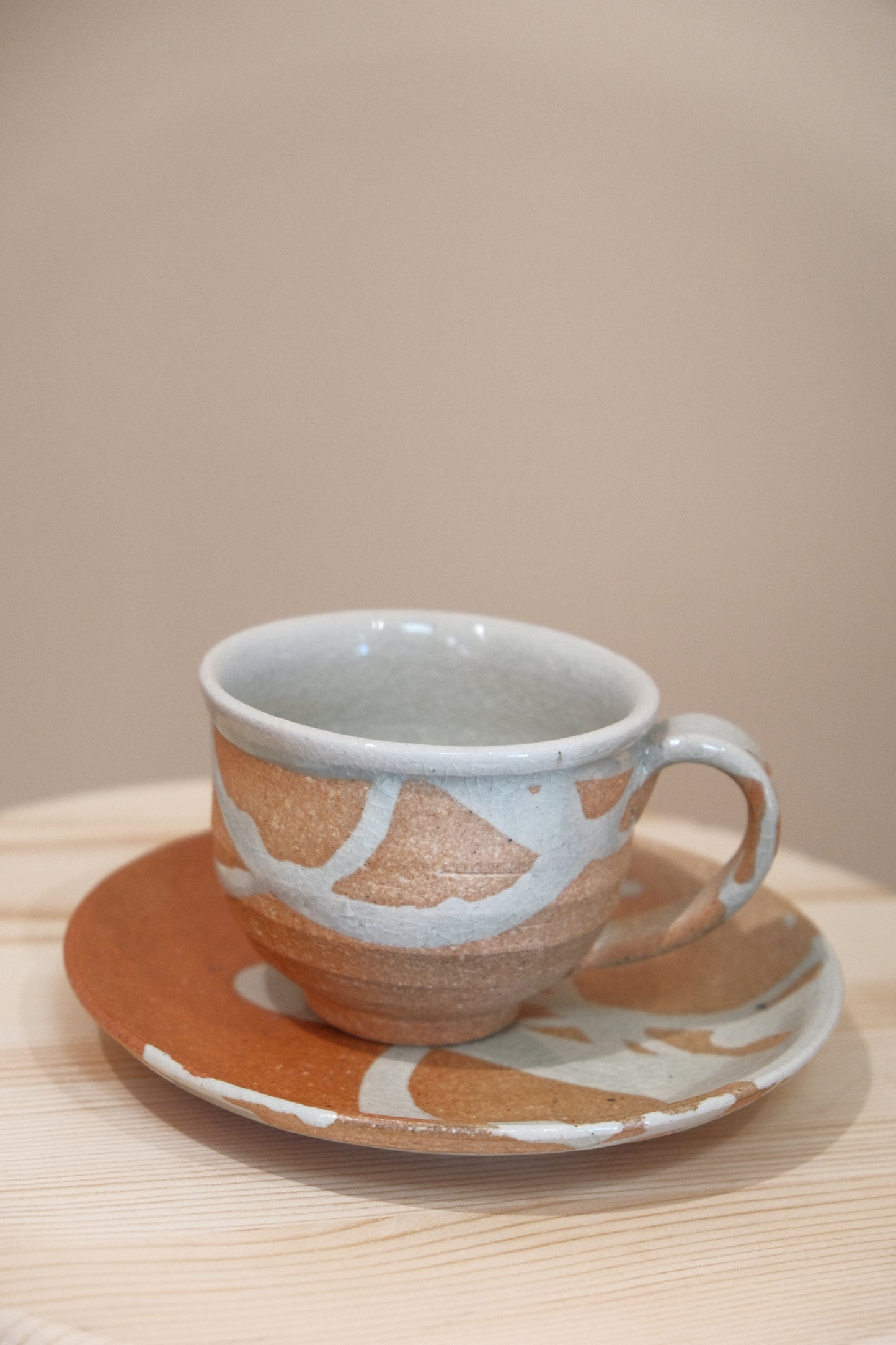 Shigaraki Handmade "Lava" Cup & Saucer Set