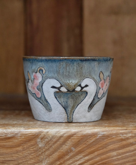 Artisans-森安幸代 Acne Pottery Studio Handmade Choko Cup (Swan)