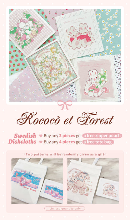 Rococo et Forest Studio Swedish Dishcloth with free gift bag