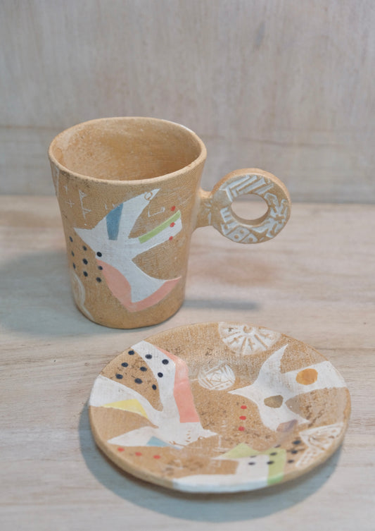 Hacorie-ハコリエ Handmade Ceramic Multiple Colors Cup and Saucer#3