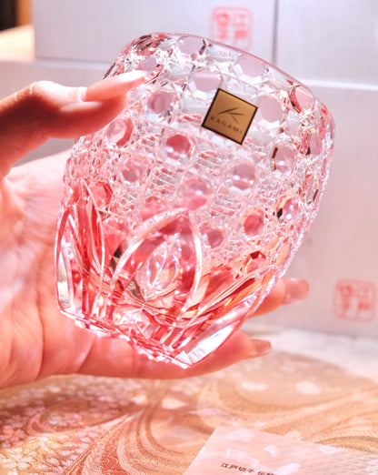 [KAGAMI CRYSTAL] Whiskey Glass SAIKA By JUNICHI NABETANI Master Of Traditional Crafts Edo Kiriko