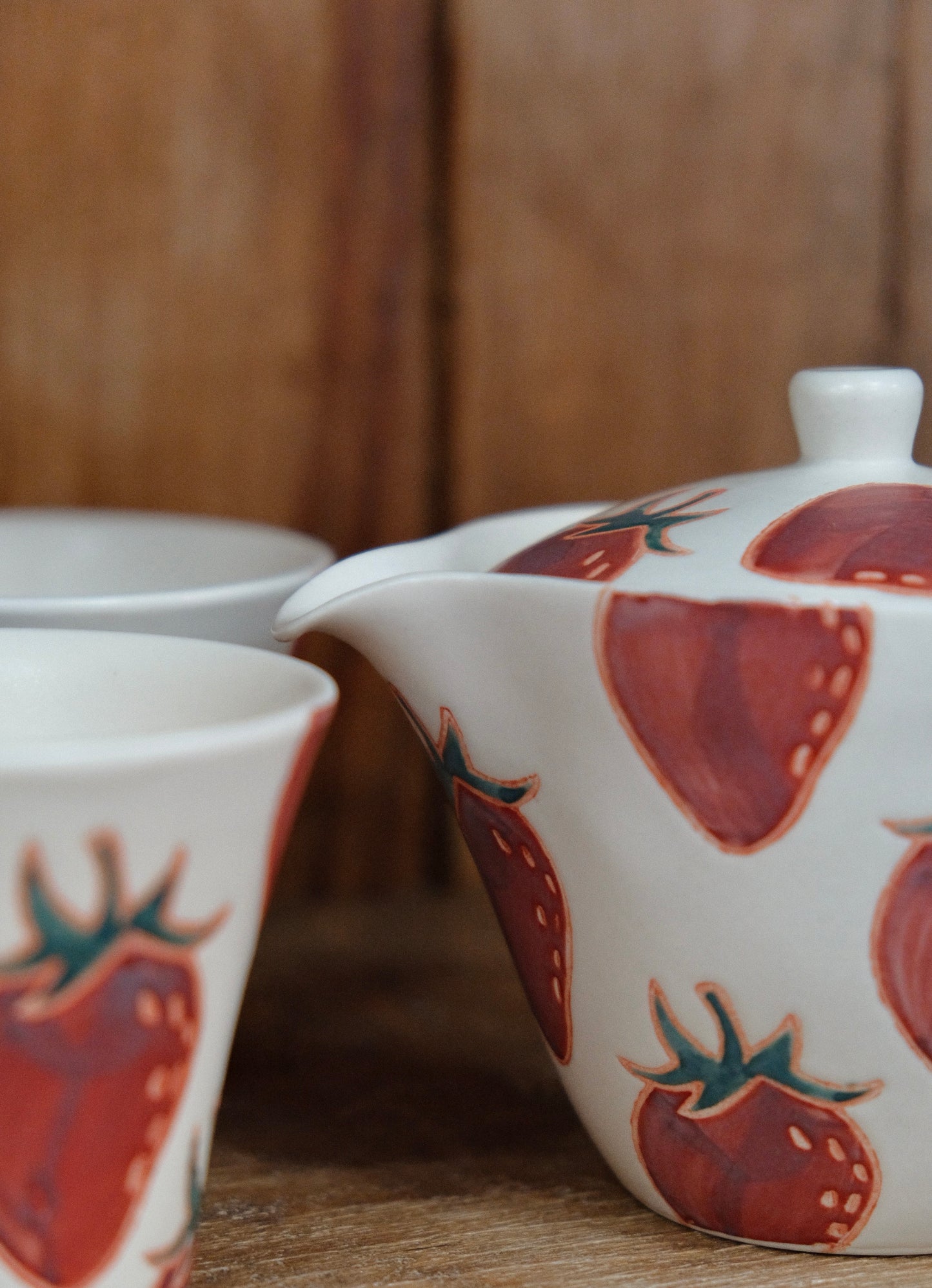 Hasami Yaki  handcraft Strawberry Tea set