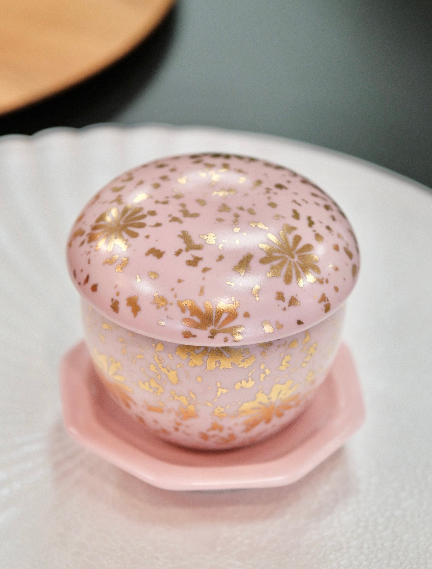 Japan Arita Yaki Steam Bowl with Lid Pink Small size Chawanmushi