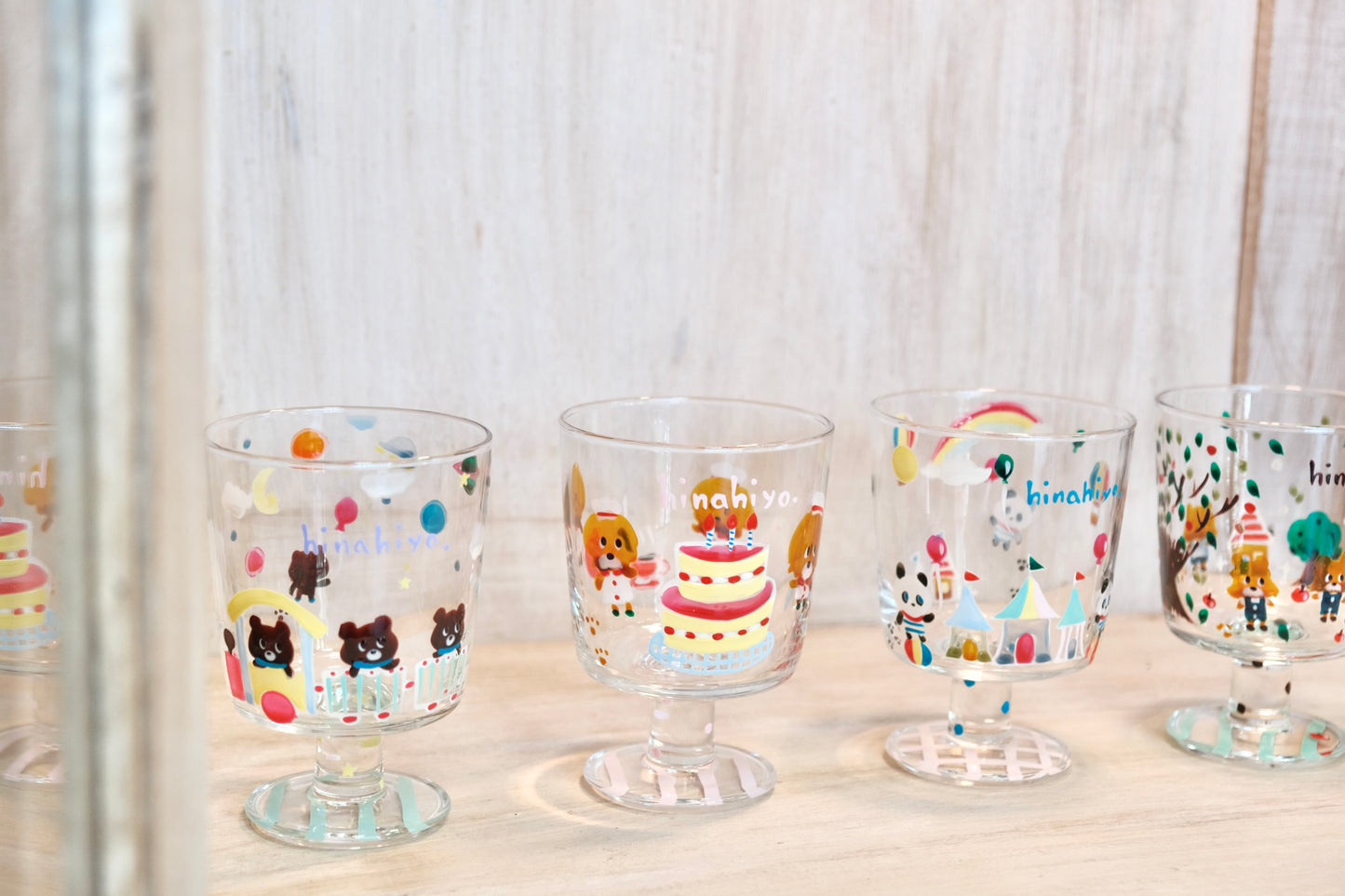 Hina Hiyo Club Hand-drawn Glass High Ground Cup #3