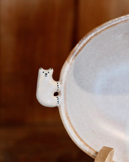 Artisans-Kazuko Kondo 近藤佳寿子 Handmade Oval Dish Plate (Polar bear)