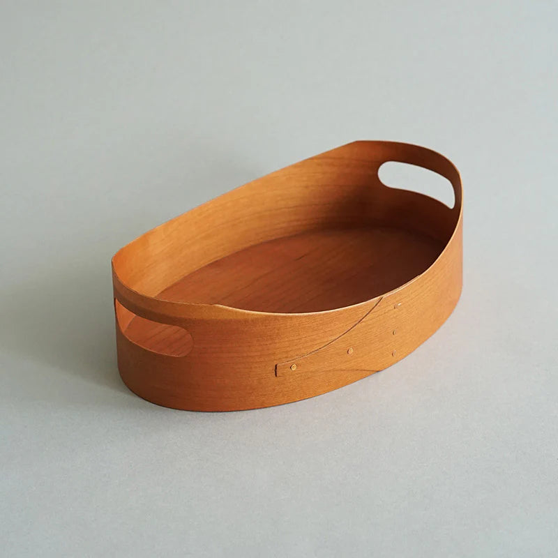 Japan Vintage Style Handmade wooden Shaker Oval Tray