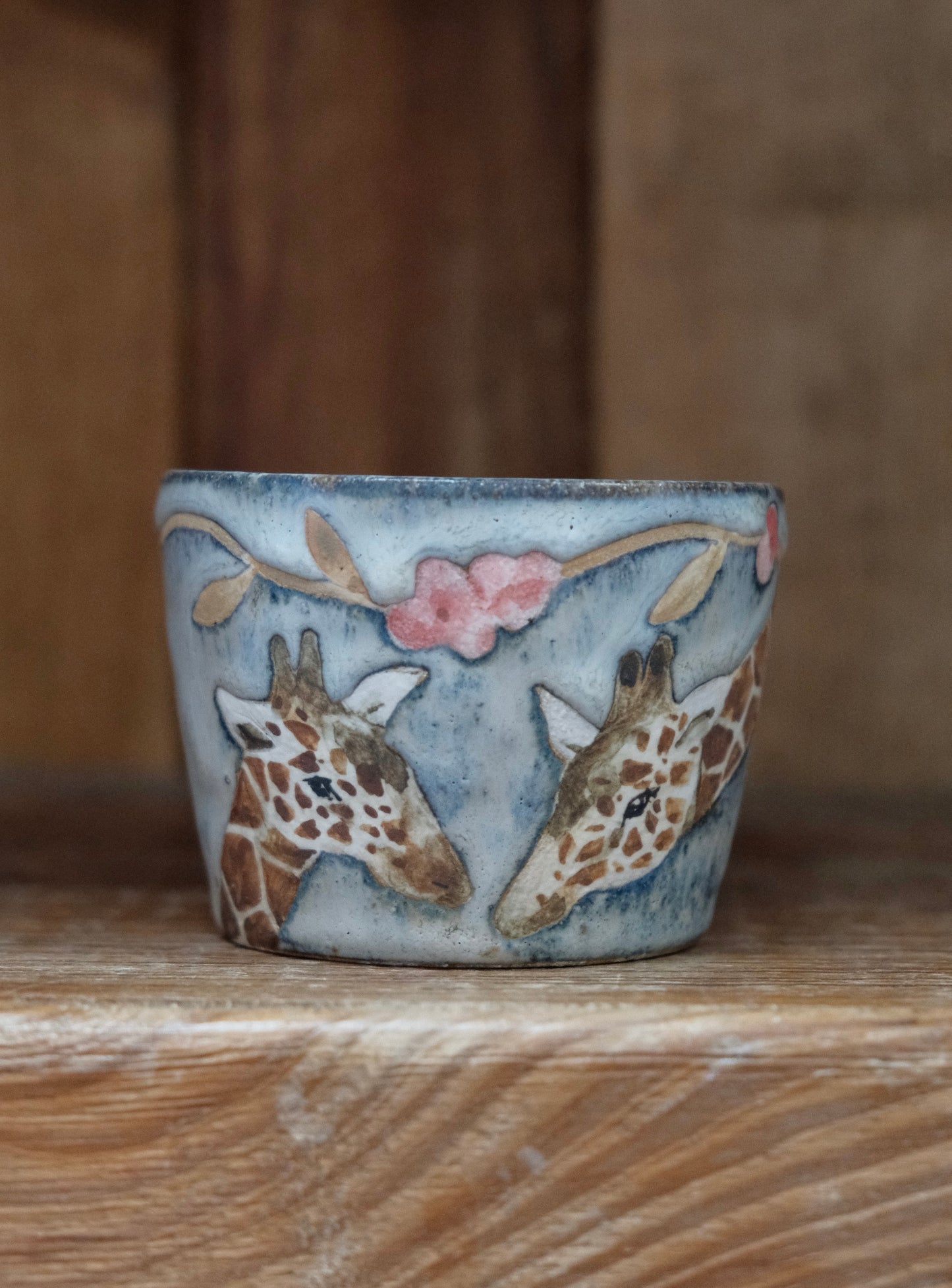 Artisans-森安幸代 Acne Pottery Studio Handmade Choko Cup (Giraffe)