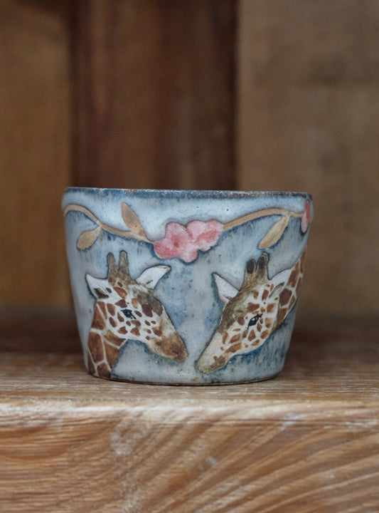 Artisans-森安幸代 Acne Pottery Studio Handmade Choko Cup (Giraffe)