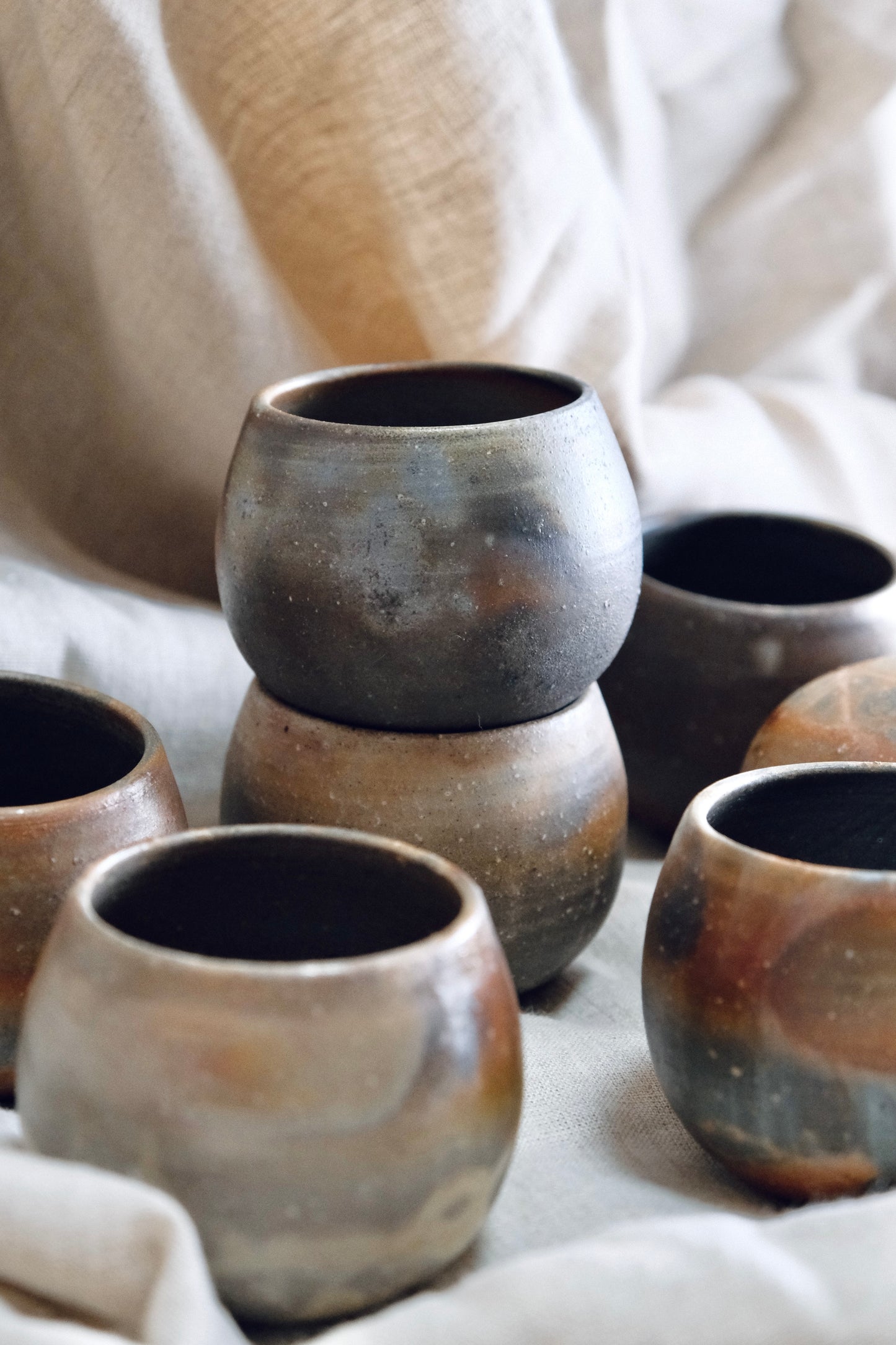 Bizen Yaki Artist-Mori Toshiaki Handmede ceramic Swing Cup