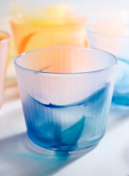 吉田晶乃 Akino Yoshida Handmade Glass Cups Blue