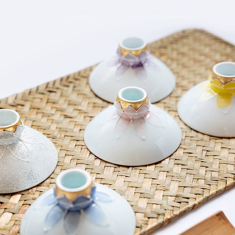 文山窯-Arita Yaki Peony Flower Tea Cups（Gift Box)