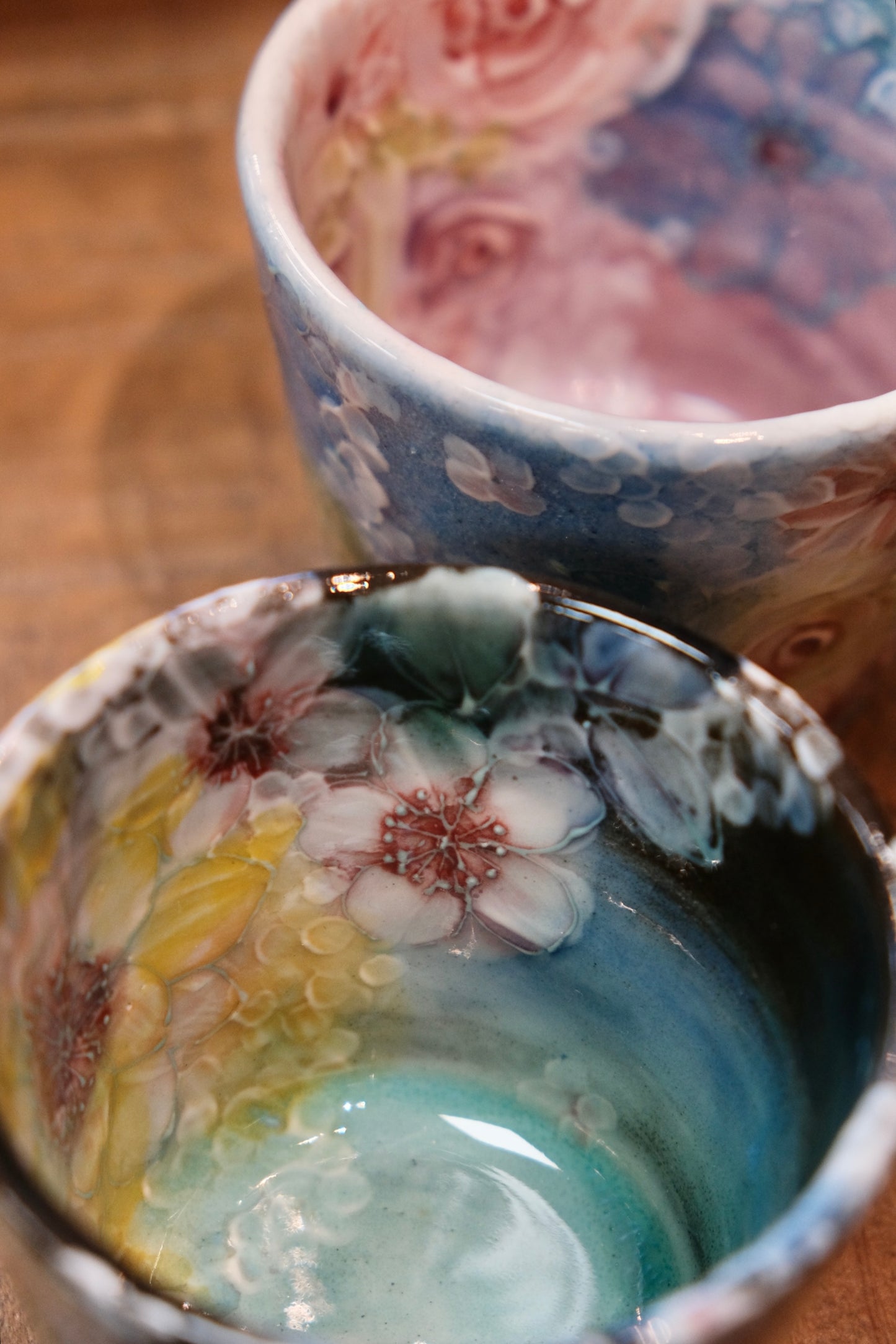 Artisans-YUZURIHA FLOWER HANDMADE CERAMIC FLOWER SOBA CUP