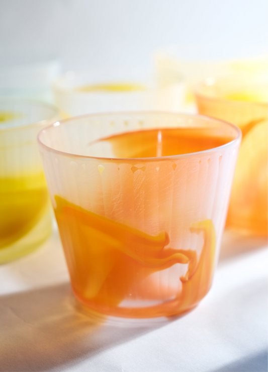 吉田晶乃 Akino Yoshida Handmade Glass Cups Orange