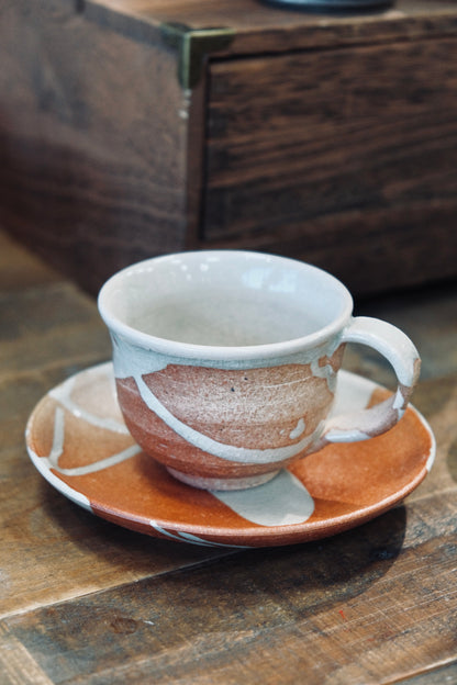 Shigaraki Handmade "Lava" Cup & Saucer Set