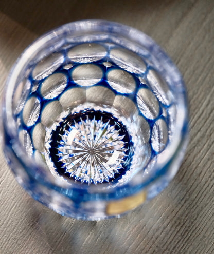 [SAKE CUP] SAKE CUP HYDRANGEA BY SATOSHI NABETANI MASTER OF TRADITIONAL CRAFTS | EDO KIRIKO | KAGAMI CRYSTAL