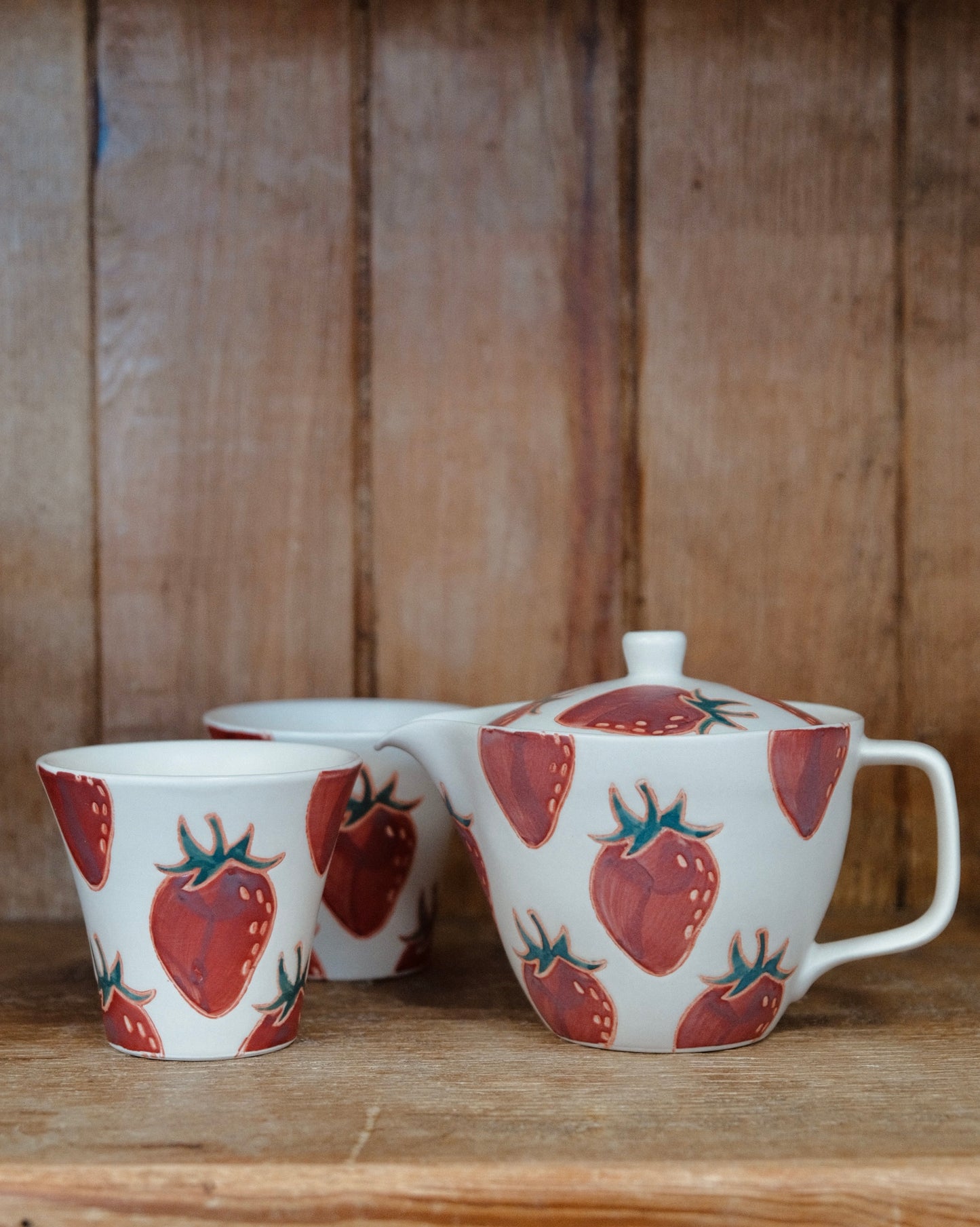 Hasami Yaki  handcraft Strawberry Tea set