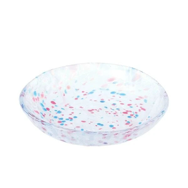 Toyo Sasaki Colorful Confetti Glass dish plate