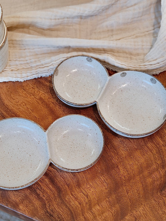 SHIROKARATSU Mino Ware Ceramic Gourds Shaped Divided plate